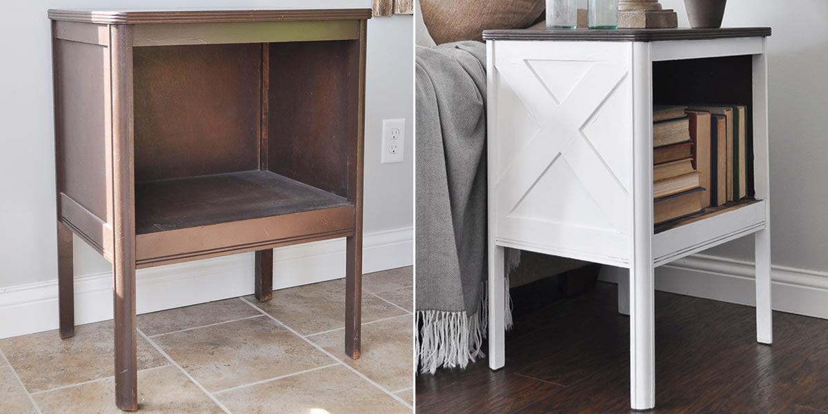 Before and After Farmhouse Side Table Image