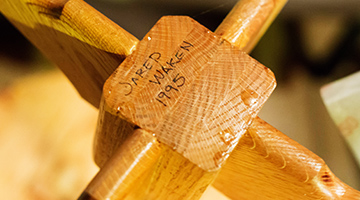 sentimental inscription on bottom of table