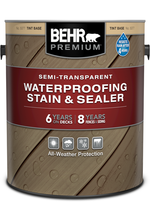 1 gal can of Behr Premium Semi-Transparent Waterproofing Stain and Sealer