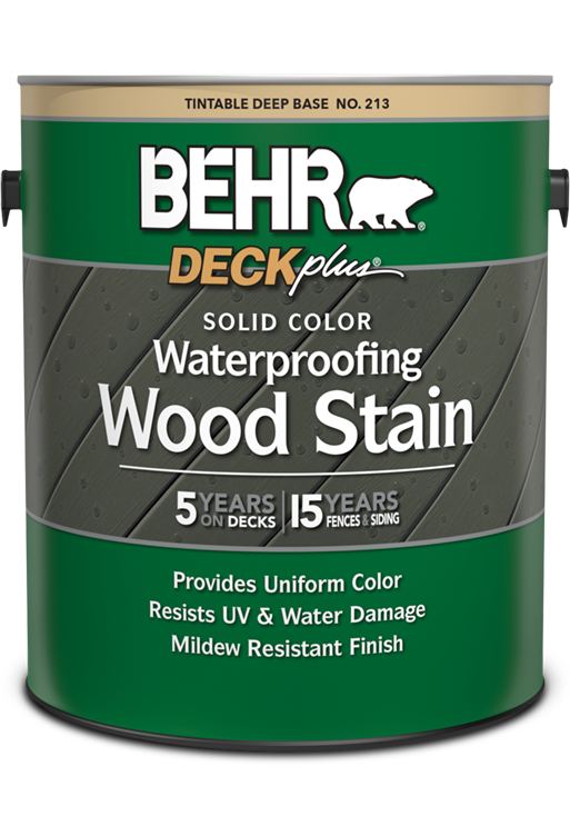 1 gal can of Behr DeckPlus Solid Color Waterproofing Stain