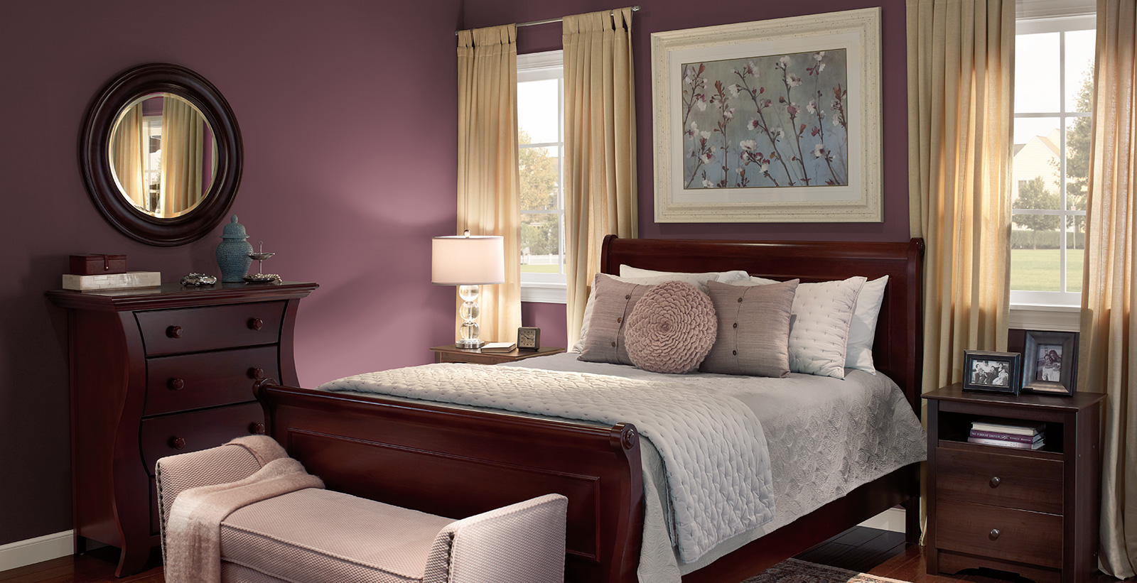 Elegant Bedroom | Purple Bedroom Gallery | Behr Canada