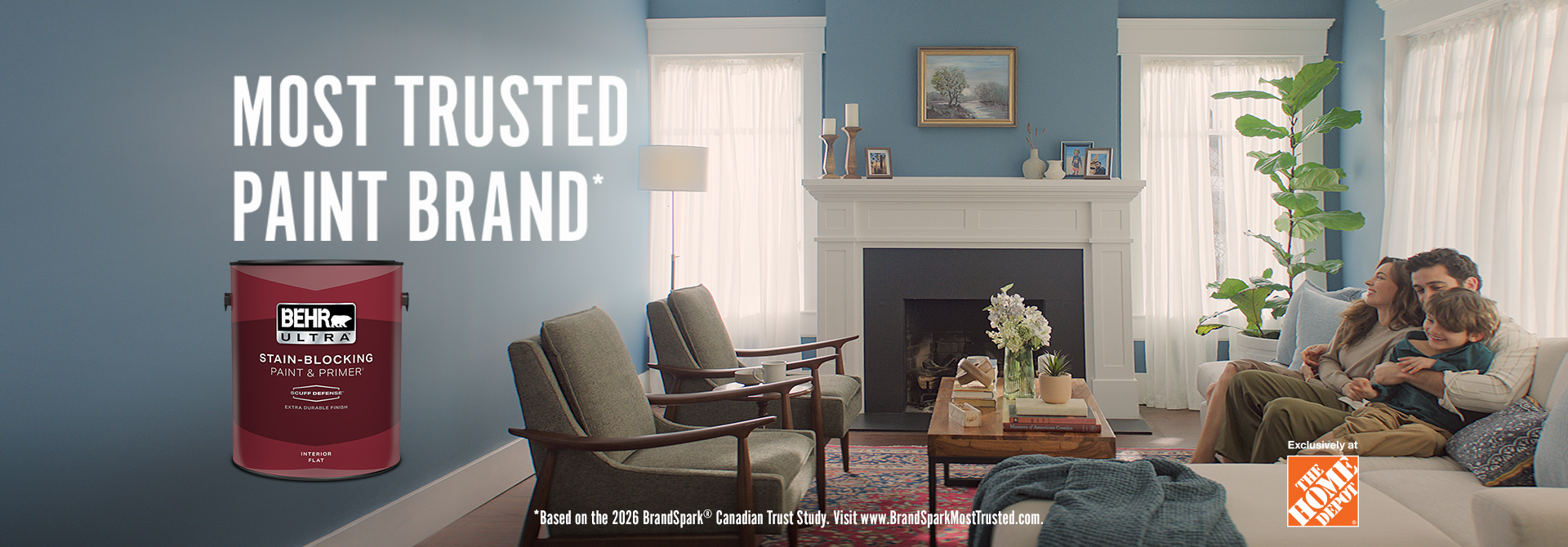 A couple looking at their freshly painted wall