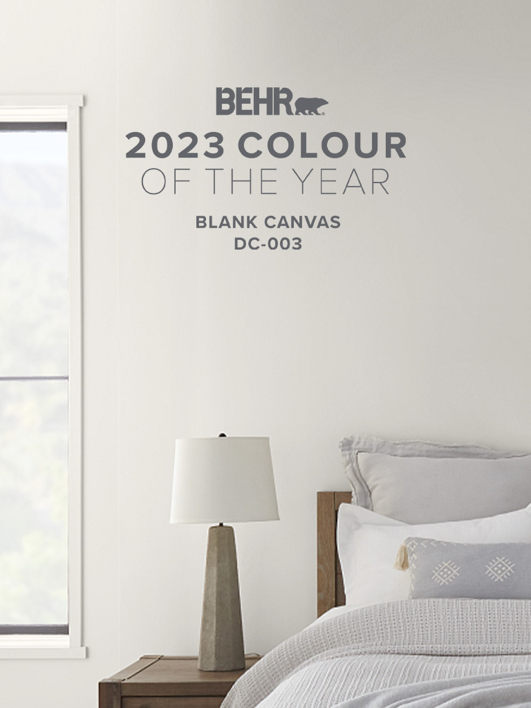 Mobile-sized banner - Room image featuring Blank Canvas, Behr 2023 Color of the Year.