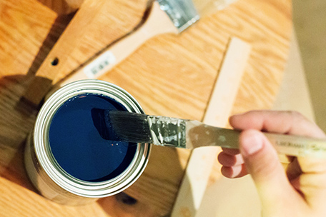 table top being painted