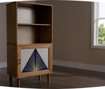 Stained wood cabinet beauty shot