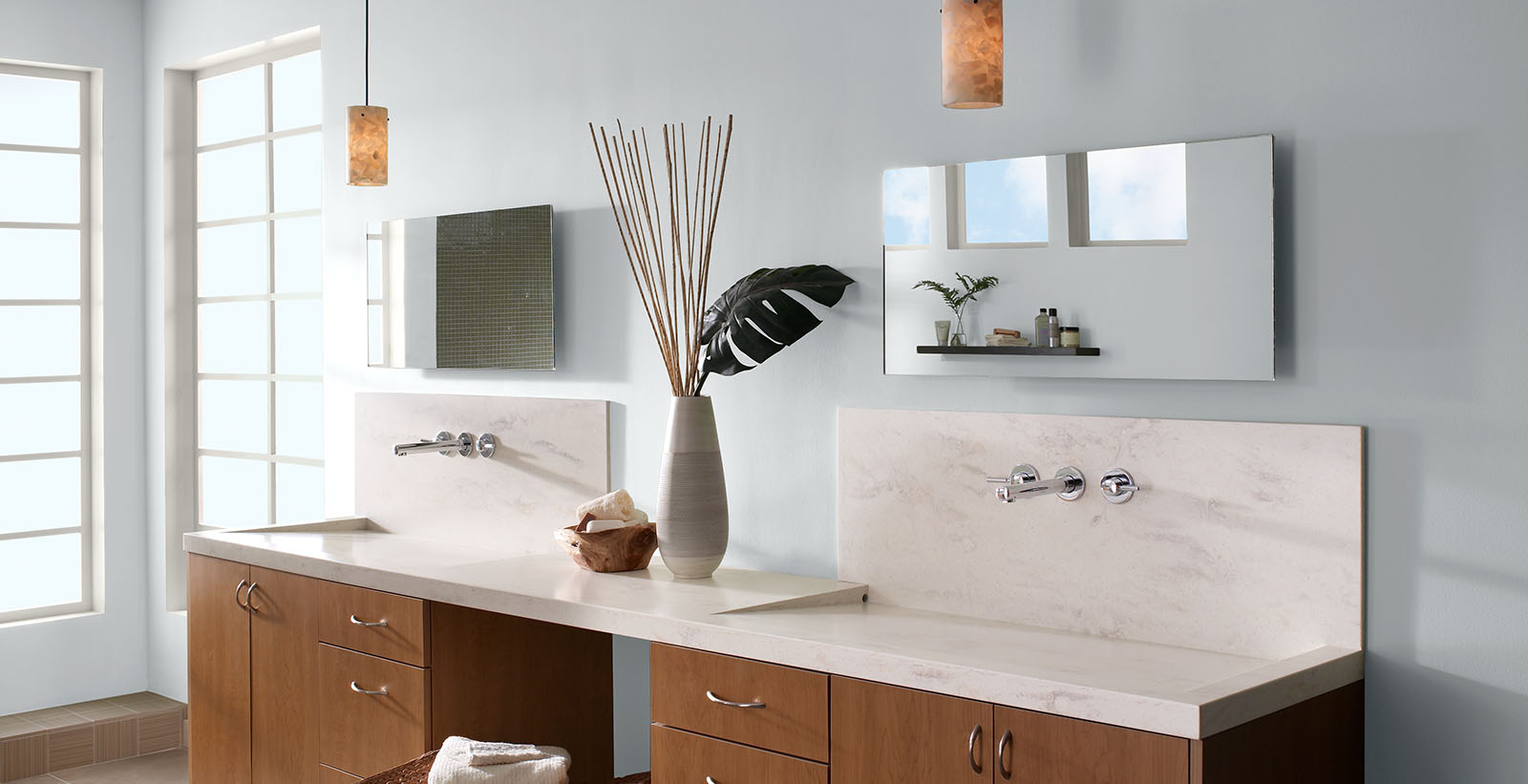 blue modern cheerful & friendly bathroom