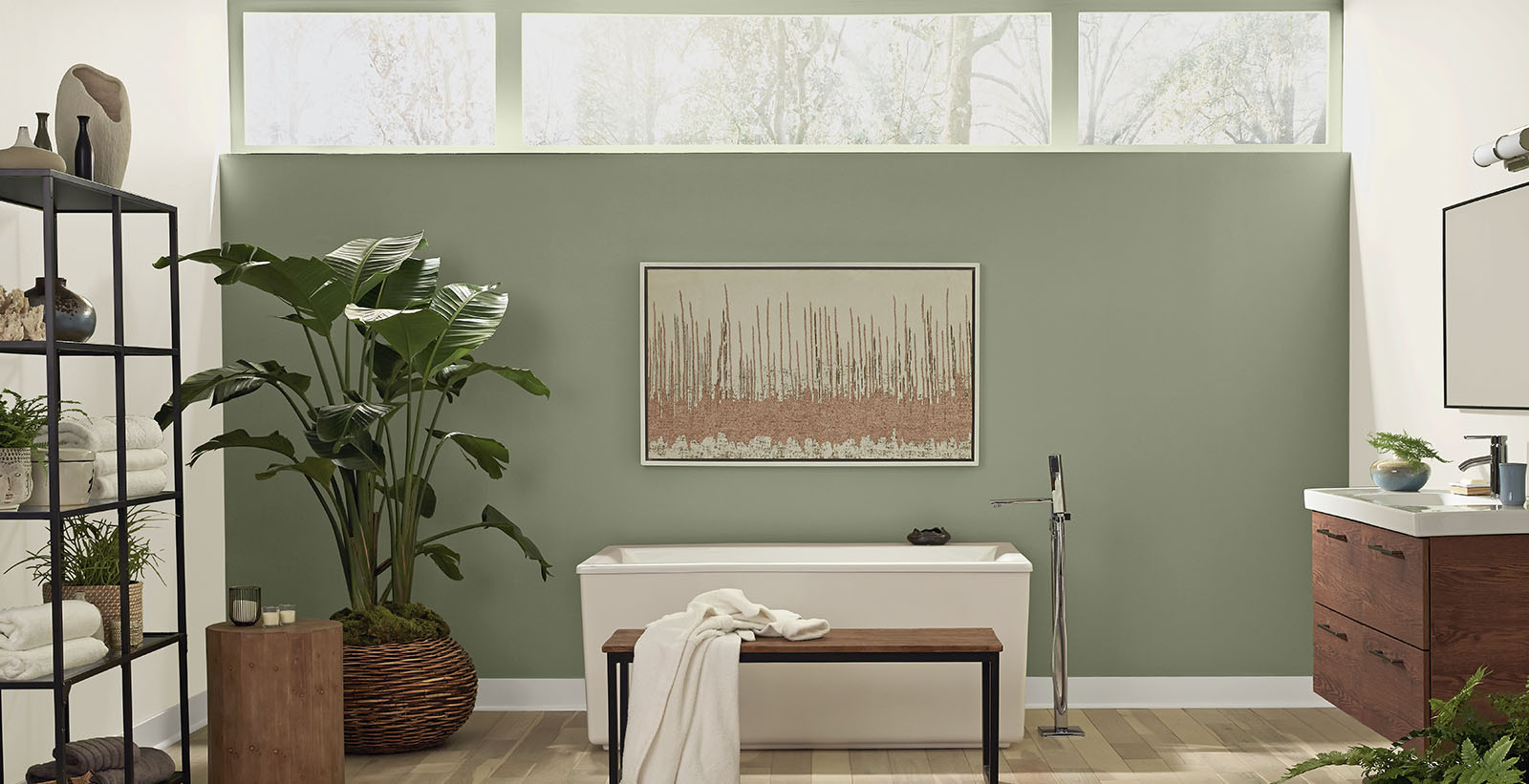 Green Earthy Bathroom Classic, Cozy & Inviting Bathroom Behr