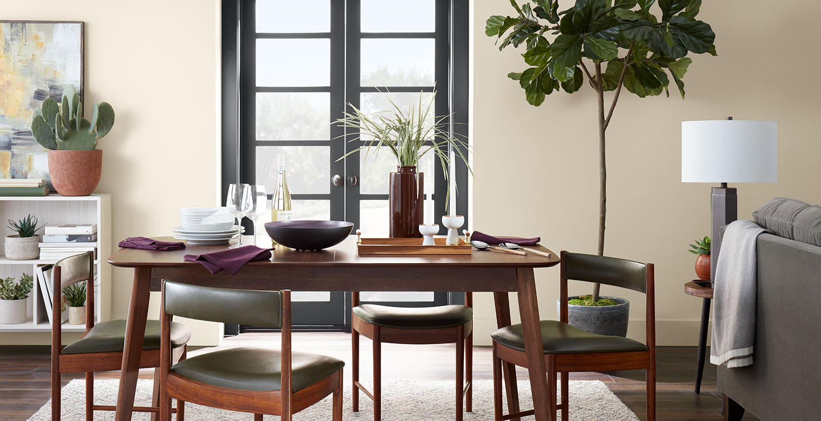 White Energizing Dining Room Eclectic, Cozy & Inviting Dining Room Behr