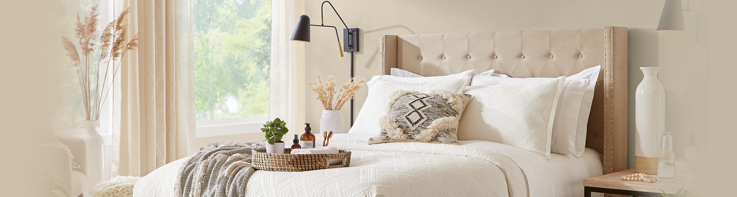 Brown cozy and eclectic bedroom