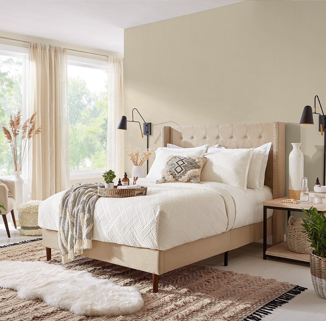 Mobile version of a brown cozy and eclectic bedroom
