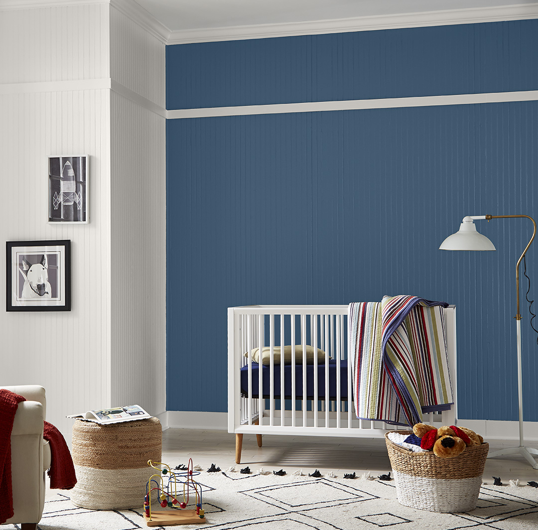 Mobile image of a blue bold and casual kid's room