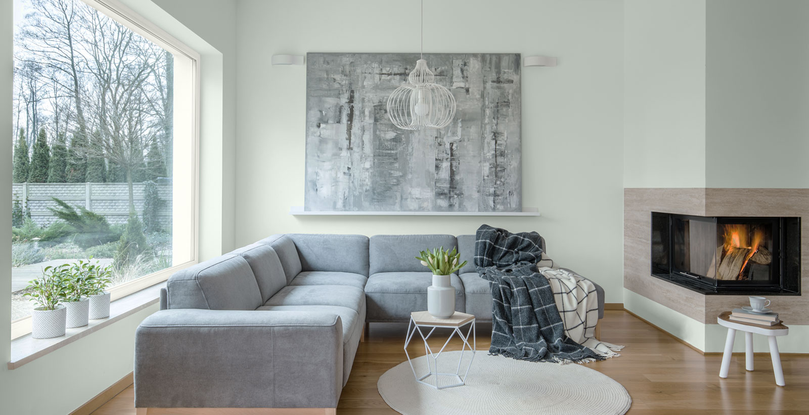 green casual cozy & inviting living room