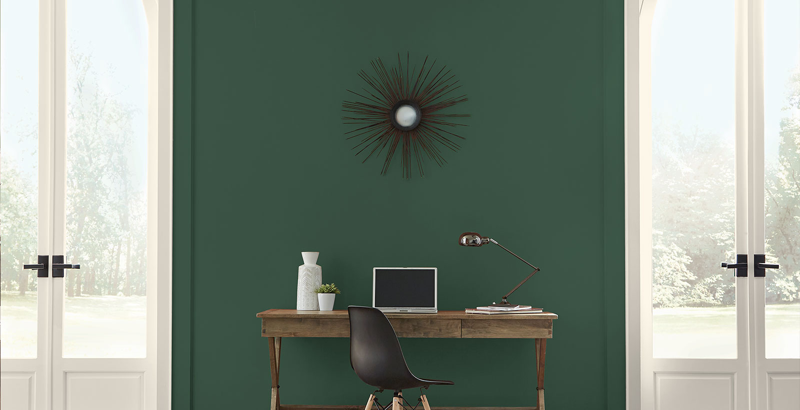 green modern bold & dramatic office