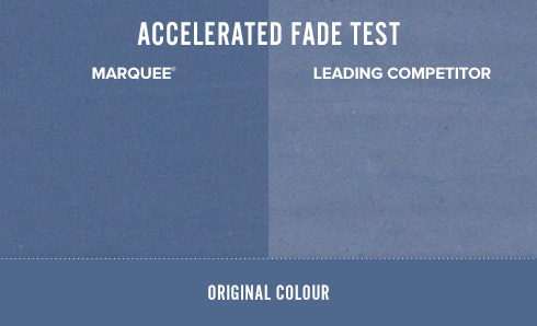 Accelerated Fade test showing Behr Marquee with a dark blue background