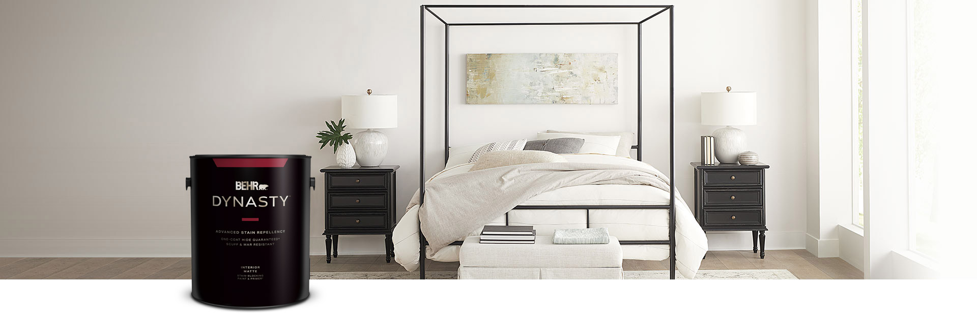 bedroom painted white