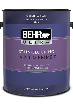 One 3.79 L can of Behr Ultra ceiling paint