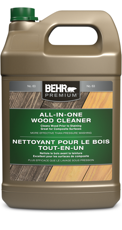 One jug of Behr Premium All in One Wood Cleaner