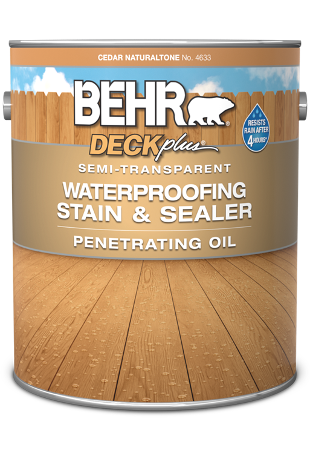 Semi transparent outlet deck stain