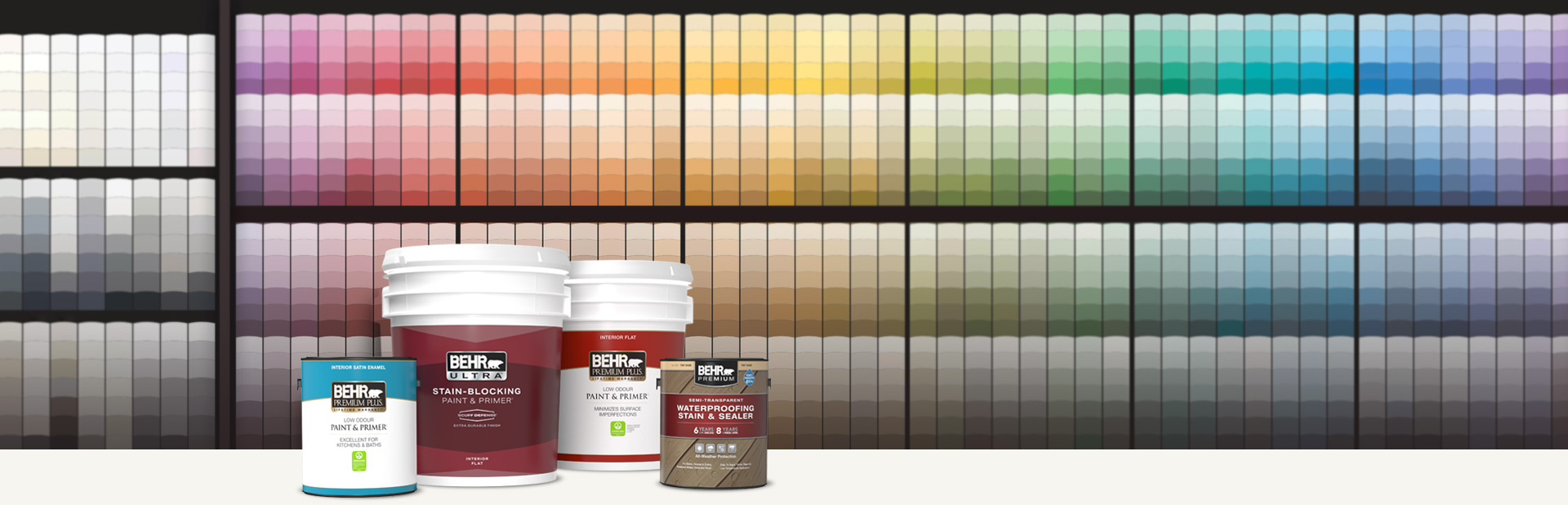 Behr Paint Products in front of the Home Depot Colour Solution Center