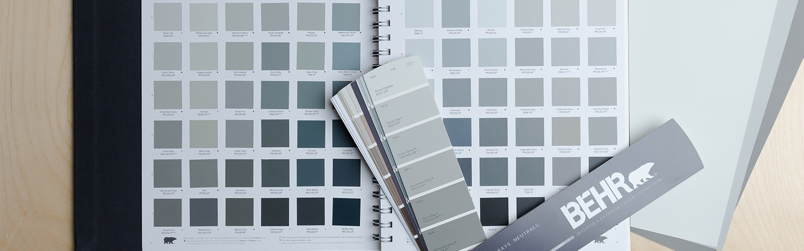 A large image of a BEHR Colour Fan Deck with colour book.