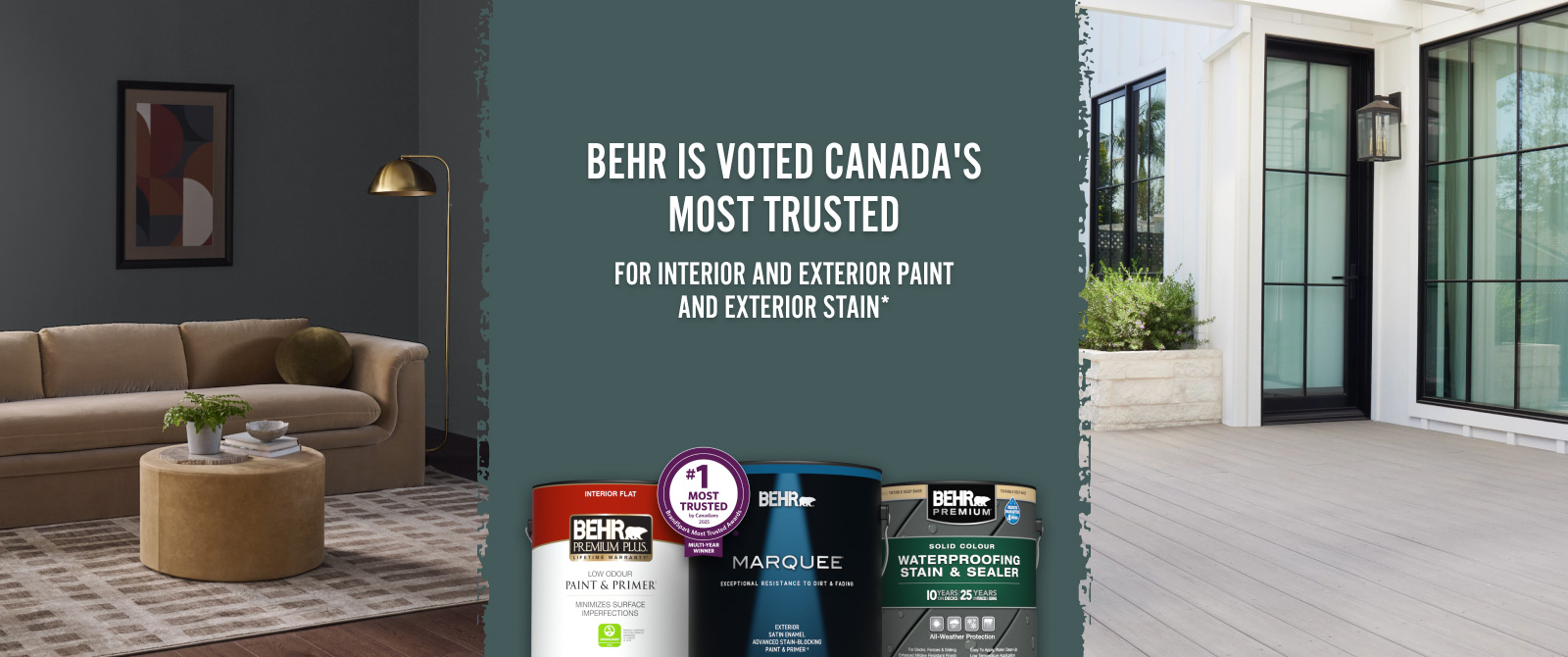 BEHR is voted Canada's Most Trusted for Interior and Exterior Paint and Exterior Stain