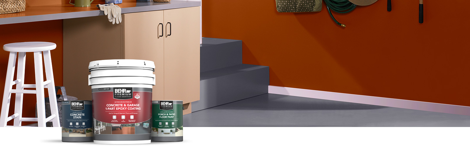 Behr Pro interior floor products landing page desktop image.