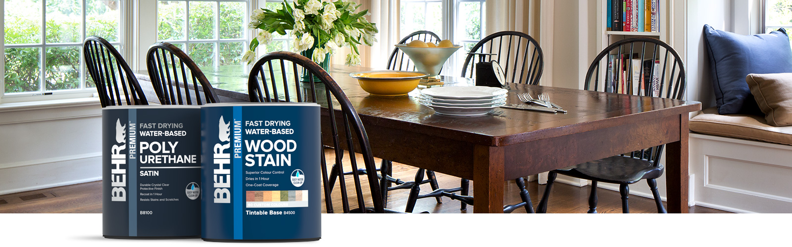 BehrPro interior stain products landing page desktop image.