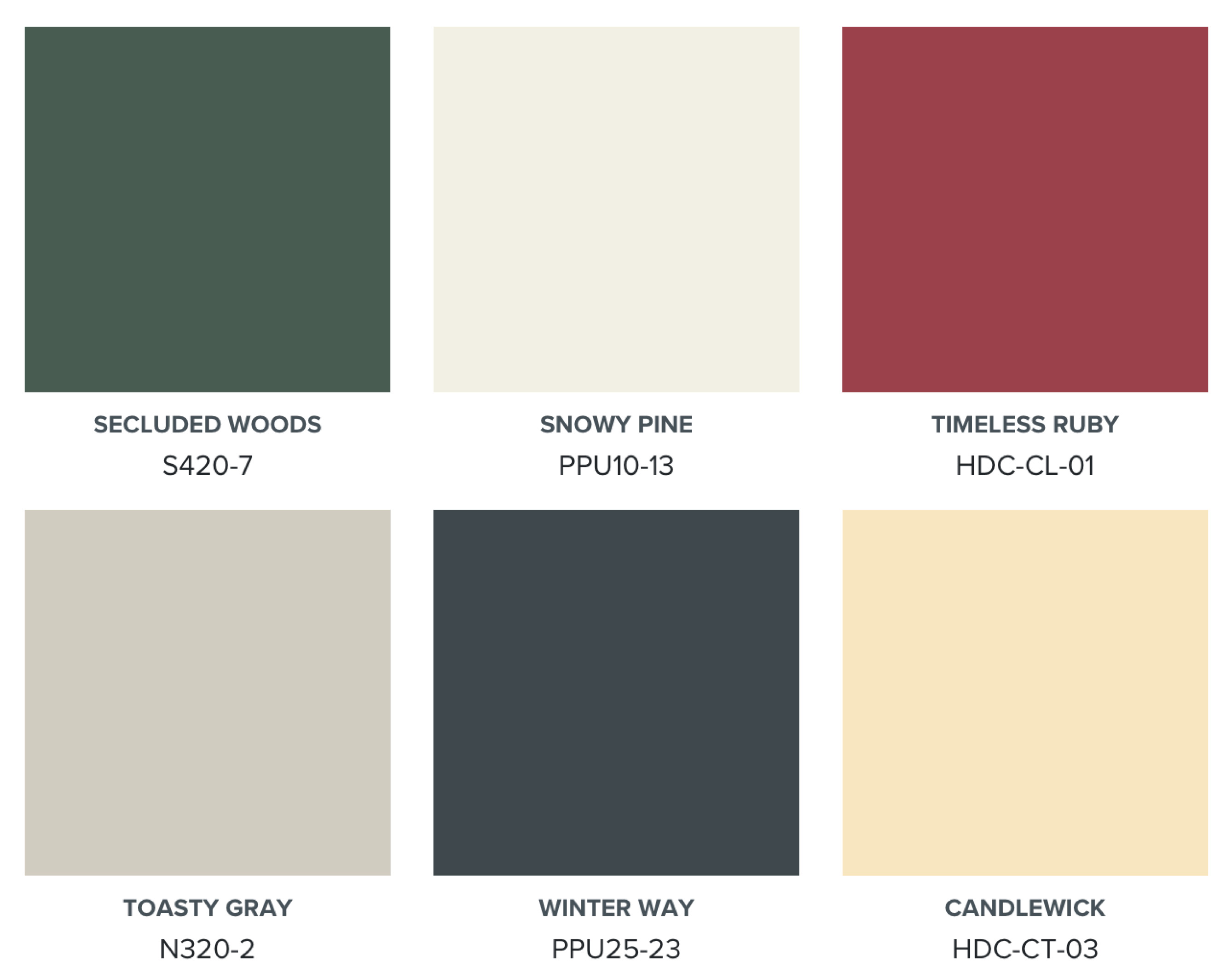 A colour palette featuring deep green and blue, neutral creams, warm red, and warming yellow.