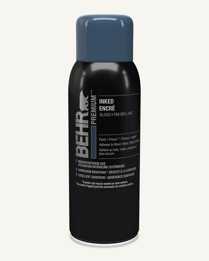 Behr Premium Spray Paint can, in Inked
