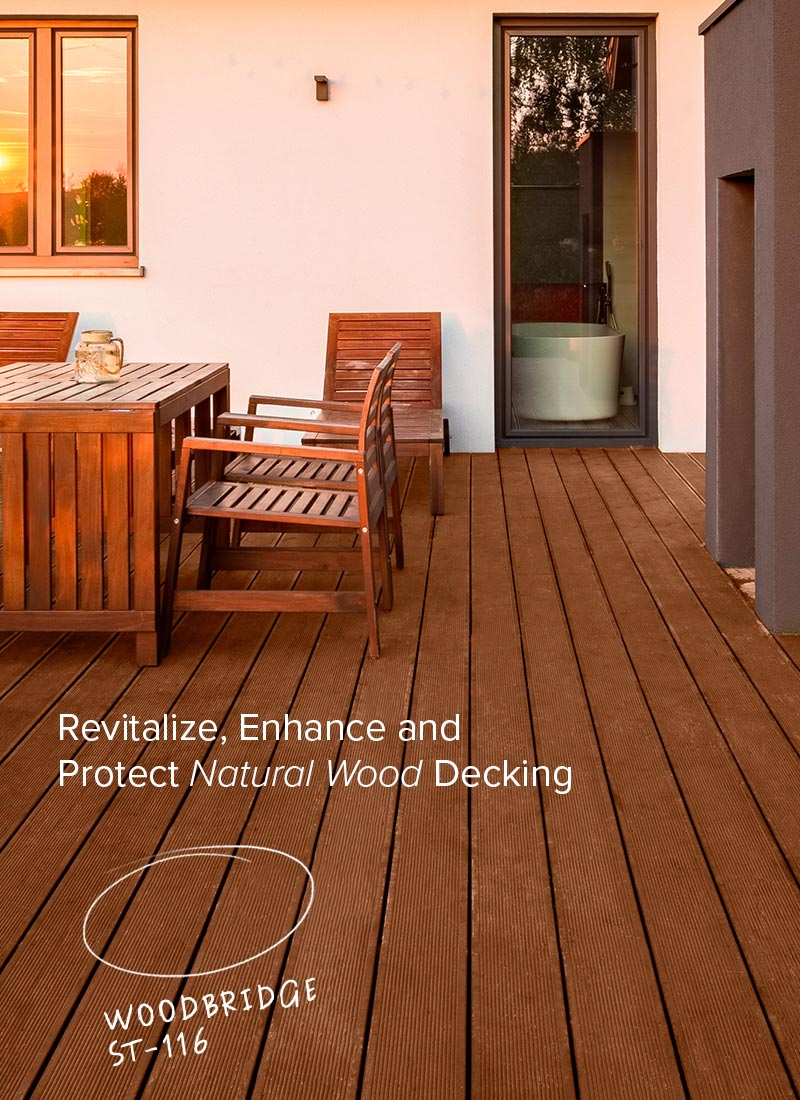 Home deck, stained in Woodbridge, Behr Premium Semi-Transparent Waterproofing Stain & Sealer.